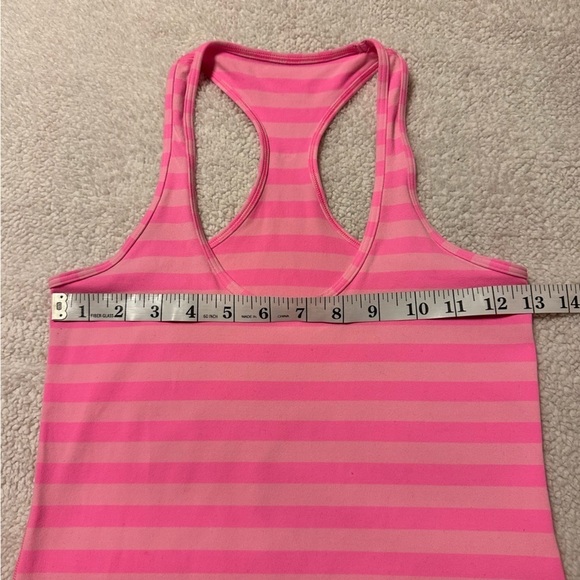 Lululemon Cool Racerback Tank Top Apex Stripe Zing Pink Light - Picture 5 of 9